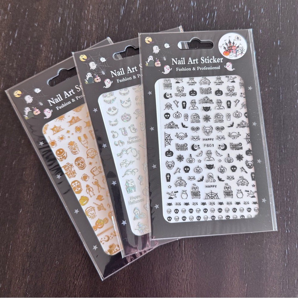 👻 3 Halloween Nail Art Sticker Sets